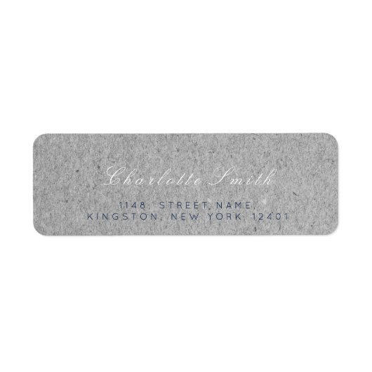 Blue Navy Grey Kraft Return Address Labels (Voorkant)