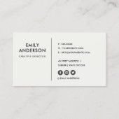 BLUE NAVY KRAFT GREEN GOLD FLORAL WATERVERF VISITEKAARTJE (Achterkant)