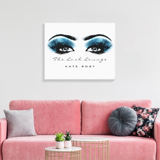 Blue Navy Makeup Artist Beauty Lashes Canvas Afdruk (Insitu (Woonkamer))