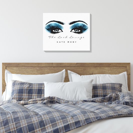 Blue Navy Makeup Artist Beauty Lashes Canvas Afdruk (Insitu (Slaapkamer))