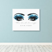 Blue Navy Makeup Artist Beauty Lashes Canvas Afdruk (Insitu (Houten vloer))