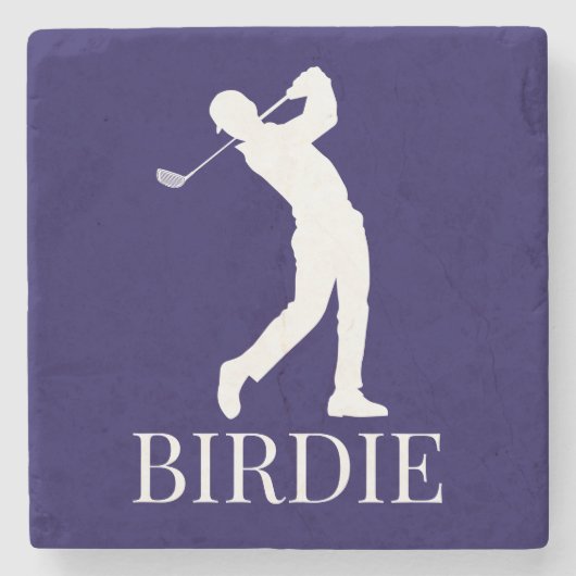 Blue Navy Man BIRDIE Stenen Onderzetter (Voorkant)
