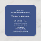 Blue Navy Mini afstudeerfeest klasse van 2025 Informatiekaartje (Achterkant)