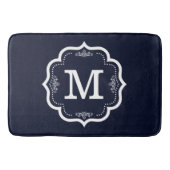Blue Navy Monogram Badmat (Voorkant)