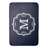 Blue Navy Monogram Badmat (Voorkant Verticaal)