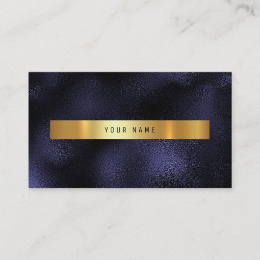 Blue Navy Nautical Gold Vip Ombre Glitter Visitekaartje (Voorkant)