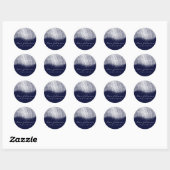 Blue Navy Silver Grey Glitter Makeup Artist Beauty Ronde Sticker (Vel)