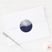 Blue Navy Silver Grey Glitter Makeup Artist Beauty Ronde Sticker (Envelop)