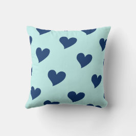 Blue Navy Sweet Cozy Modern Romantisch Chic Hart Kussen