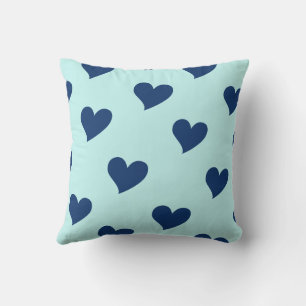 Blue Navy Sweet Cozy Modern Romantisch Chic Hart Kussen