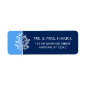 Blue Navy Tree of Life Bar Mitzvah Etiket (Voorkant)