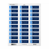 Blue Navy Tree of Life Bar Mitzvah Etiket (Full Sheet)
