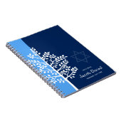 Blue Navy Tree of Life Bar Mitzvah Gastenboek Notitieboek (Rechterzijde)