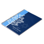 Blue Navy Tree of Life Bar Mitzvah Gastenboek Notitieboek (Linkerzijde)