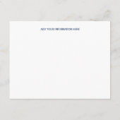 Blue Navy Tree of Life Bar Mitzvah Informatie Informatiekaartje (Achterkant)