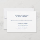 Blue Navy Tree of Life Bar Mitzvah RSVP Kaartje (Achterkant)