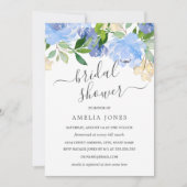 Blue Navy Waterverf Floral Vrijgezellenfeest Kaart (Voorkant)