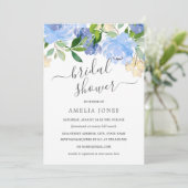 Blue Navy Waterverf Floral Vrijgezellenfeest Kaart (Staand voorkant)