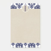 Blue Navy White Glam Damask Kraft Monogram Initiaa Post-it® Notes (Voorkant)