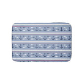 Blue Navy White Red Nautical Anchors Bath Mat (Voorkant)