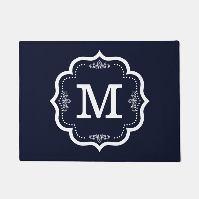 Blue    NavyMonogram Deurmat (Voorkant)