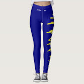 Blue Nebraska State Goldenrod Flower Leggings (Voorkant)
