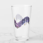 Blue Nebula Cameron Name with Teddies, Glas (Achterkant)
