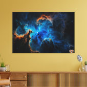 Blue Nebula Clouds AI Concept Art van Xzendor7 Canvas Afdruk (Insitu (Woonkamer))