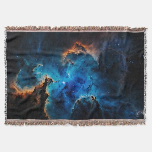 Blue Nebula Clouds AI Concept Art van Xzendor7 Deken (Voorkant)
