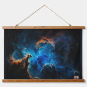 Blue Nebula Clouds AI Concept Art van Xzendor7 Hangend Wandkleed (Voorkant)