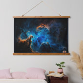 Blue Nebula Clouds AI Concept Art van Xzendor7 Hangend Wandkleed (Slaapkamer)
