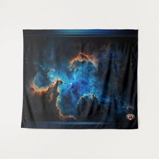Blue Nebula Clouds AI Concept Art van Xzendor7 Wandkleed (Voorkant (horizontaal))