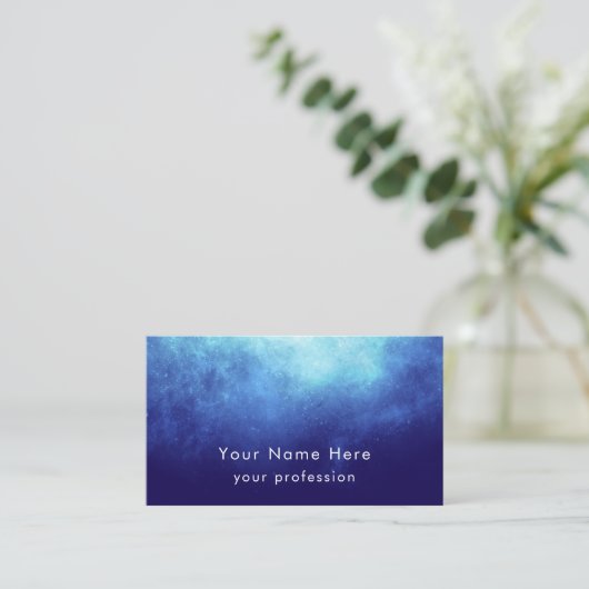 Blue Nebula Custom Text Cool Modern Professional Visitekaartje (Staand voorkant)
