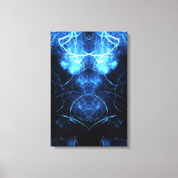 Blue Nebula Energy Fractal Art Canvas Afdruk