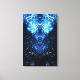 Blue Nebula Energy Fractal Art Canvas Afdruk