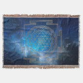 Blue Nebula Sri Yantra - Blanket Deken (Voorkant)
