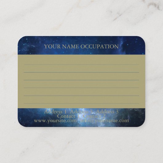 Blue Nebula Sri Yantra - Visitekaartje (Achterkant)