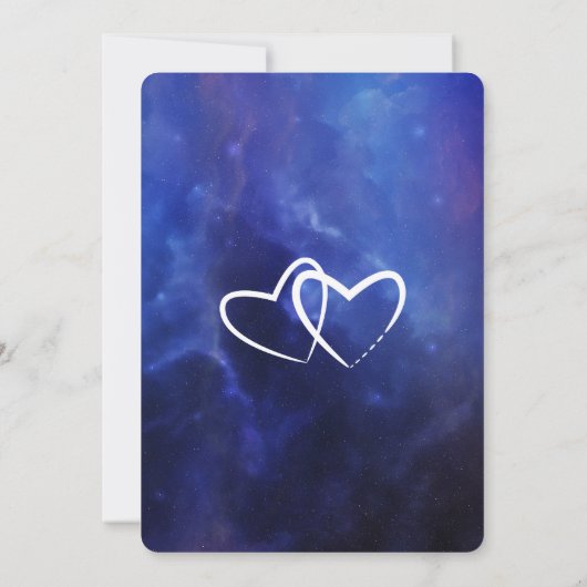 Blue Nebula Typography Invitation Kaart (Achterkant)