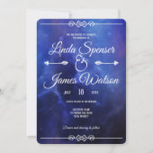 Blue Nebula Wedding Uitnodiging (Voorkant)