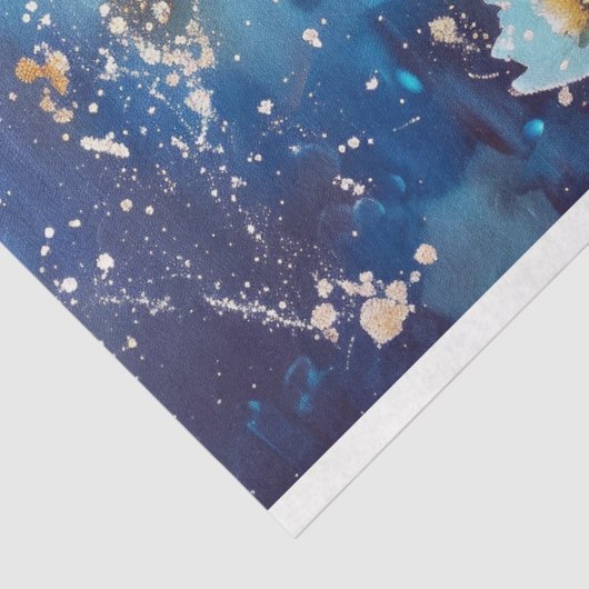 Blue Nebulous Dragonfly Bloemen Decoupage Tissuepapier (Detail)