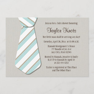 Blue Necktie Little Man Baby Shower Invitations Kaart
