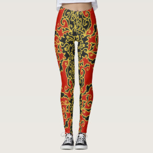 Blue Neon Abstract Line Art Trendy Rode Leggings