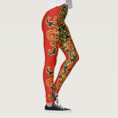 Blue Neon Abstract Line Art Trendy Rode Leggings (Rechts)