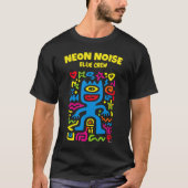 Blue Neon Alien - Funky One-Eyed Pop Art Character T-shirt (Voorkant)