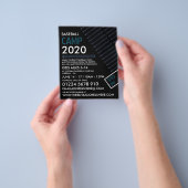 Blue Neon Baseball Bat, honkbalkamp Adverteren Flyer (Hand)