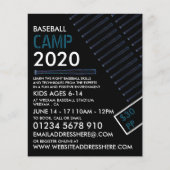 Blue Neon Baseball Bat, honkbalkamp Adverteren Flyer (Voorkant)