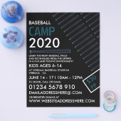 Blue Neon Baseball Bat, honkbalkamp Adverteren Flyer (Enkel)