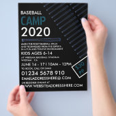 Blue Neon Baseball Bat, honkbalkamp Adverteren Flyer (Hand)
