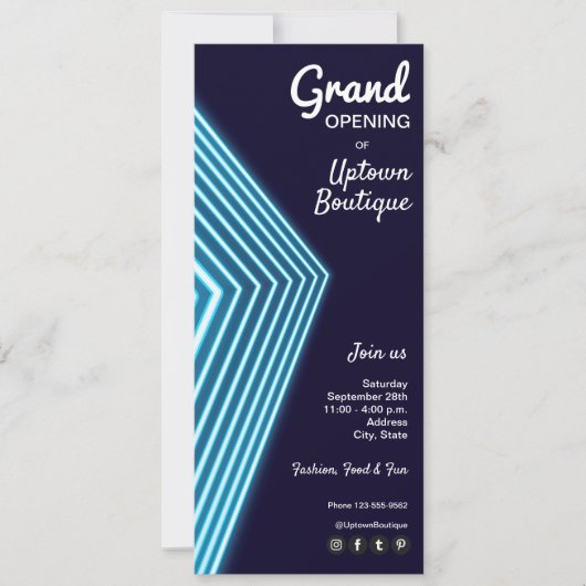 Blue Neon Business Kaart (Voorkant)