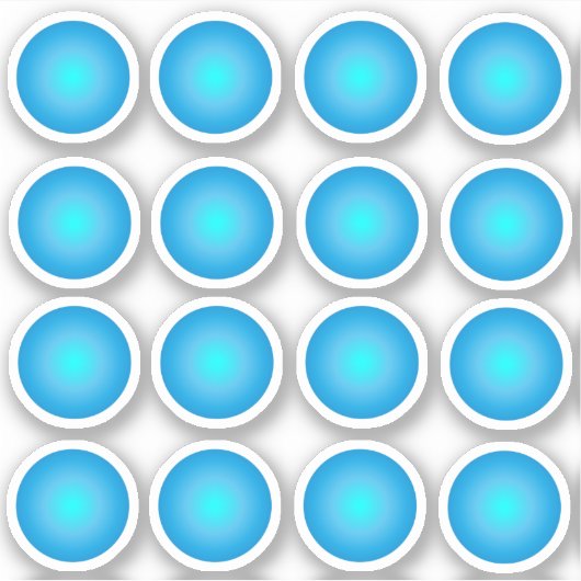 Blue Neon Circle 16 Sticker Set (Voorkant)